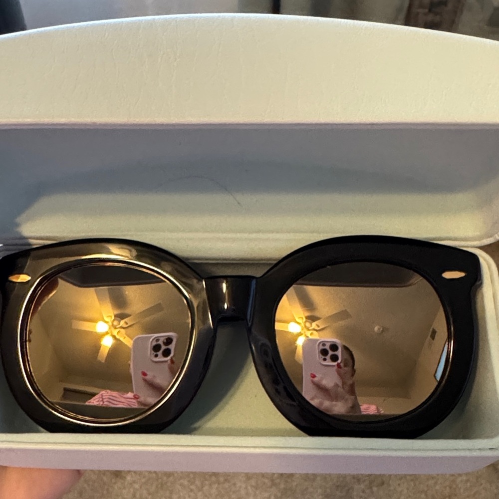 Karen Walker Black Sunglasses with Gold Tint